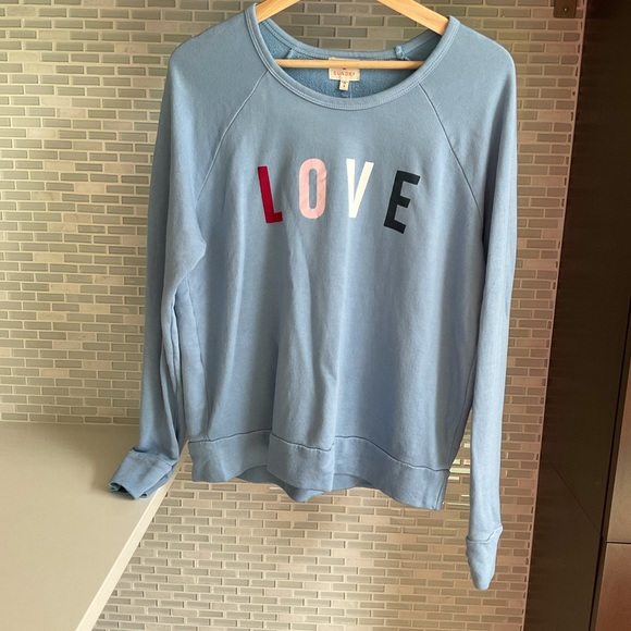 Sundry Tops - NWOT Sundry Blue LOVE Sweatshirt